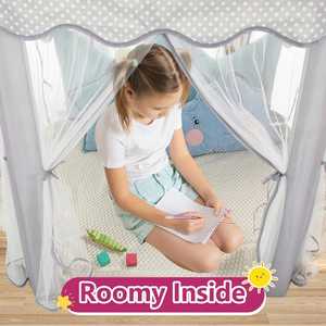 Cotton Pavilion <b>Tent</b> Play House Kids Play <b>Tent</b> with Wooden <b>Poles</b> Cotton Kids Castle Toys <b>Tent</b> - Product Image 3