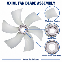 Pales de ventilateur axial pour moteur à combustion interne, 6 pales courbées en fibre de verre PAG, angle réglable, pour générateur de neige