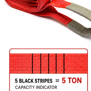 Promotion : <span class=keywords><strong>Élingue</strong></span> plate robuste en polyester rouge <span class=keywords><strong>5T</strong></span> avec œillets souples, rapport de levage 7:1 - Product Image 2