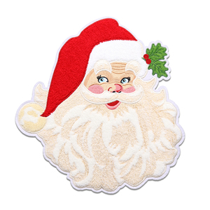 Fashion Christmas Santa Claus Heat <b>Press</b> Iron on Patches Chenille Custom Adhesive Trendy Patches for <b>Clothes</b> - Product Image 2