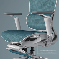 Chaise de bureau ergonomique en maille pivotante avec appui-tête, accoudoirs et repose-pieds réglables, inclinaison et réglage en hauteur pour postes de travail