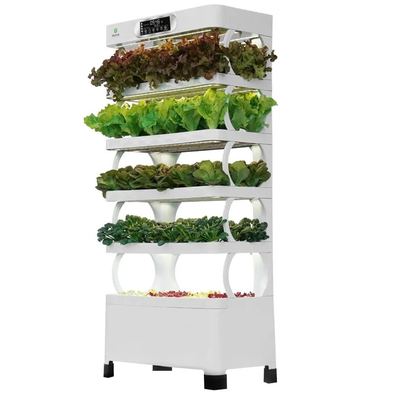 Aeroponics Indoor NFT Hydroponic Growing Systems Home Vertical Garden Tower with led light