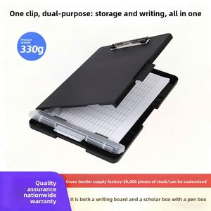 Waterproof A4 Document Box With <b>Pen</b> Slot Multi-Functional Paper Organizer Plastic Writing Pad Holder Model 8215 Made in China - Product Image 2