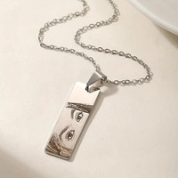 À la mode S925 argent personnalisé Photo pendentif collier élégant polyvalent lien à la mode Couple bijoux commémoratifs