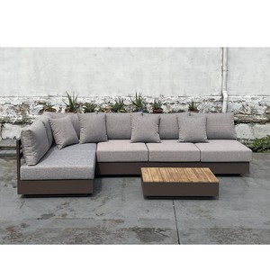 Ensemble de canapés d'extérieur en aluminium, style nordique, détachable, en forme de L, pour hôtels, villas, jardins, balcons, piscines - Product Image 1