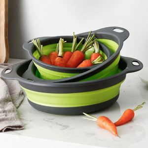 Kitchen Silicone Collapsible <b>Colander</b> Set Multi-Functional Folding Fruit & Vegetable Strainer for Home Use - Product Image 2