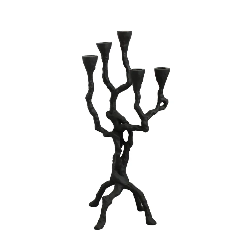 Europäischer Gusseisen Handwerk Metall Kerzenhalter Awax stehen in Form eines Zweiges