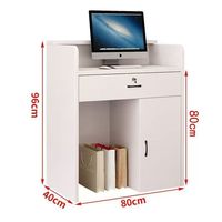 Mini bureau d'accueil pour salon de beauté et coiffure, usage commercial, design moderne en MDF, plusieurs espaces de rangement, salon, chambre à coucher