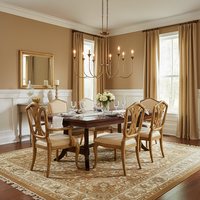 Lustre Vintage Style Champêtre Français, en Fer Doré Antique, 8 Lumières LED Effet Bougie, Lampe Suspendue Rustique pour Hall de Villa
