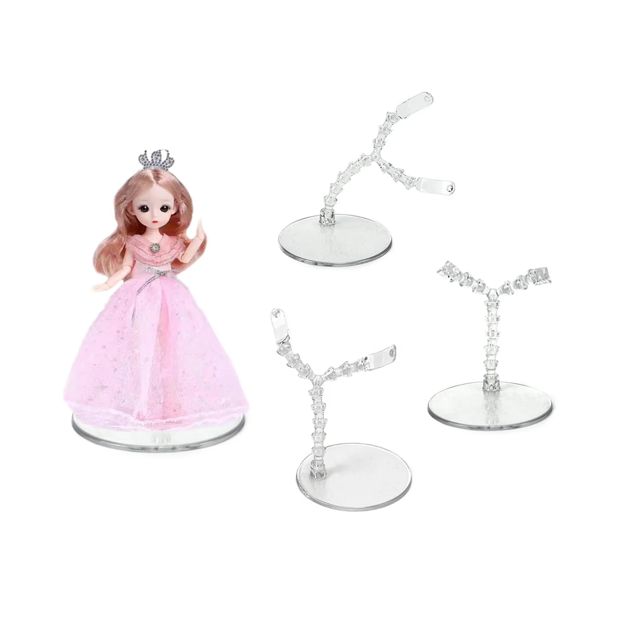 Plastic Mini Desk Gadgets Adjustable Rack Stand for Small Rag Dolls