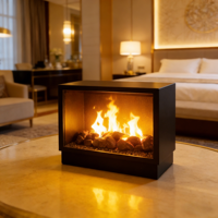 Cheminée électrique murale et encastrable de 80 pouces avec plusieurs couleurs de flammes et de lits de bûches, et contrôle intelligent par application pour la maison (vente en gros)