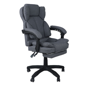 Hochlehniger Stoff-Bürostuhl mit Ausziehbarer Fußstütze, Neigbarer Drehbarer Chefsessel Höhenverstellbarer Computerstuhl - Product Image 4