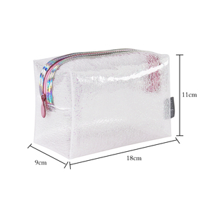 PVC Holographic Eco-Friendly Recycled Materials Water Resistant Reusable Zipper Closure Stand Pouch Case Hand Length Handle - Product Image 5
