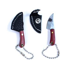 The Hobbyworker Stainless Steel <b>Mini</b> Cleaver Knife Versatile EDC Keychain with <b>Bottle</b> Opener, Sheath & Sharpener Pendant - Product Image 6