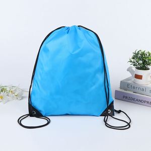 Polyester Custom Drawstring Gym Backpack with Custom Logo <b>Film</b> <b>Laminated</b> Rope Handle-Gift Option - Product Image 3