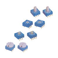 Encoders saklar putar dengan pegangan DIP SMD 6Pin 5Pin 4/8/10/16 posisi Mouse Mini potensiometer putar saklar pengodean