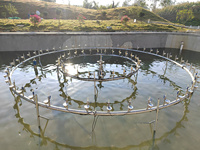 Fontaine musicale dansante mini écologique pour la décoration de jardin et de bassin