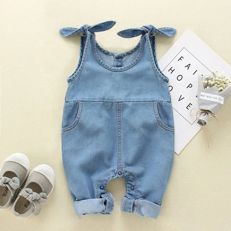 Baby Boys Girls Solid Pants Toddler Fashion Baby Clothes Infant Overalls Outfits Denim Romper Jumpsuit