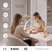 Lampe à ongles professionnelle UV LED demi-lune 30 pouces 2-en-1 pliable pour cils et manucure, idéale pour salon