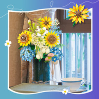 JJ9196 Set de Bloques de Construcción de Flores, Mini Rompecabezas 3D de Partículas Pequeñas Encajables, Juguete Creativo con Forma de Rosa Simulada, 10328 Ladrillos