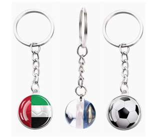 Porte-clés et pendentif de sac en verre avec fleur en cristal, motif drapeau national des Émirats <span class=keywords><strong>arabes</strong></span> <span class=keywords><strong>unis</strong></span>, bijou souvenir de voyage - Product Image 1