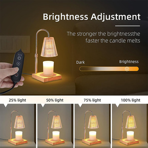 キャンドルウォーマーランプ、調光器付きヴィンテージクリスタルキャンドルワックスウォーマー、ジャーキャンドル用の高さ/熱調整可能な安全なライトウォーマー - Product Image 4