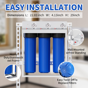 Filtro de Agua Completo Australiano con Descuento por Volumen, Filtro Big Blue de 3 Etapas y 20 Pulgadas para Casas de Campo, Uso Comercial y Doméstico, Manual - Product Image 5
