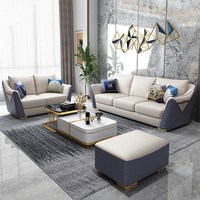 Nouveau produit ensemble de canapés de style européen meubles de salon canapé inclinable ensemble nordique en cuir véritable