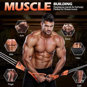 <span class=keywords><strong>Kit</strong></span> de <span class=keywords><strong>bandes</strong></span> de résistance pour fitness, gym, yoga, exercices, haute élasticité, avec poignées, 300 lb, 11 pièces - Product Image 6