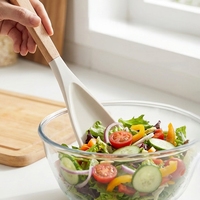 Ustensiles de cuisine en silicone résistant à la chaleur, cuillère de cuisson antiadhésive, lève-casserole, poignée en bois bleu durable, compatible lave-vaisselle et micro-ondes