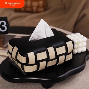 Cao cấp da Hộ gia đình hộp giấy sang trọng bàn ăn có thể truy cập với nghệ thuật tinh tế tay Hộp khăn cho phòng khách và xe hơi - Product Image 6
