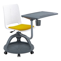 Chaise d'étude intelligente pour étudiants universitaires, chaise de formation avec tablette d'écriture, chaise pivotante