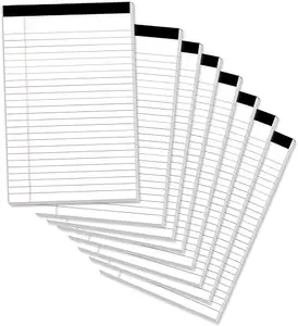 Legal Pads Lined Ruled Writing Notepads Recycled Paper Writing Note Pad 50 Sheets Single Sided Printed for Student