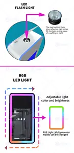 Photomaton flash intégré atmosphérique de 21.5 pouces avec lumière LED kiosque photo à écran tactile pour fête de mariage