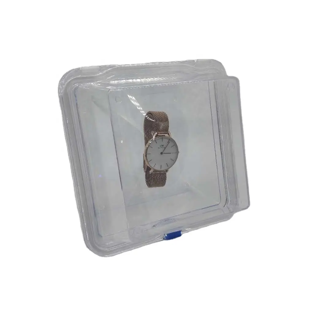 HN-168 transparente para relojes, caja de membrana de almacenamiento con Fim, 15x15x10cm PS