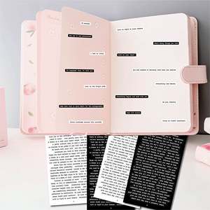 Autocollant de Chat noir, 406P, petit mot, conversation, bénédiction, esthétique, Vintage, Collection de texte, papeterie, feuille d'autocollants pour planificateur - Product Image 4