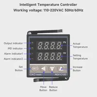 Régulateur de température PID REX-C100 Thermostat à affichage numérique Sortie relais SSR REX C400 C700 C900 110V-220VAC K E J PT100 CU50