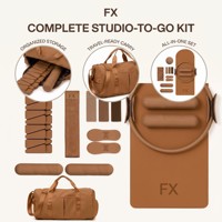 Kit de fitness à domicile FX Premium : Tapis de yoga, haltères en mousse, ensemble de Pilates, Power Ring, barre d'haltères, ensemble d'accessoires personnalisables