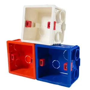 Plastic Blue Red 86*86*45 PVC Conduit Fitting Sunk Box PVC Surface Plastic Shallow Electrical Junction Box for Wire