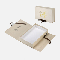 Postiche avec miroir Emballage en papier rigide en carton Emballage imprimé avec logo personnalisé Boîte cadeau à double porte avec ruban de soie fermé
