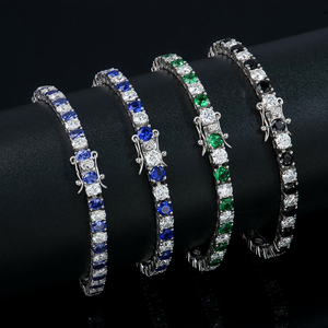 Pulsera de tenis de lujo para mujer, de plata 925 con moissanita y circonita cúbica, chapada en rodio, corte brillante, joyería de moda, regalo. - Product Image 4