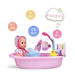 ตุ๊กตาไวนิลเด็ก 18 นิ้ว ของเล่นในห้องน้ำ พร้อมฟังก์ชั่นให้น้ำและคุณสมบัติสมจริงสำหรับเด็กอายุ 2 ถึง 4 ปี - Product Image 1