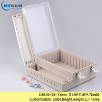 Boîtier Électronique Étanche 301*291*120mm en Plastique ABS, Boîte Électrique en Plastique IP68 avec Couvercle Transparent, Boîte de Jonction en Plastique