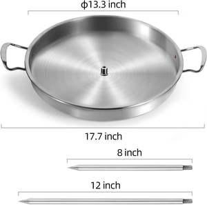 Grill à brochettes Al Pastor en acier inoxydable chromé, plaque verticale pour gyros, four rotatif, support pour brochettes, brosses, 3 pointes amovibles - Product Image 3