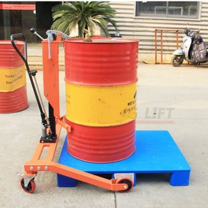Lift Manual Hydraulic Drum Handler 200L Plastic Drum <b>Transporter</b> With Eagle Beak Outriggers For Workshop Use - Product Image 3