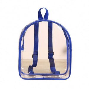 Customize OEM ODM Fashion Water Resistant <b>Mini</b> Transparent PVC School <b>Backpack</b> Zipper Closure 21L Capacity Curved Shoulder Strap - Product Image 5