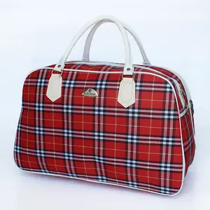 DB097 Business classic pu plaid men hand luggage bags waterproof small large travel bag suitcase travelling bags
