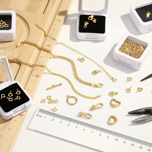 VFOOK Findings Oval Snap Push Connector Cierre de hebilla de bloqueo Oro sólido real 18K Cierre rectangular para la fabricación de joyas artesanales DIY - Product Image 4