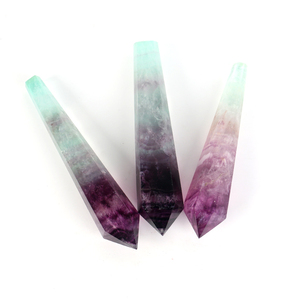 Vente en gros de baguettes de fluorite arc-en-ciel polies à la main, grande tour de cristal de pierre précieuse pour la décoration - Product Image 2