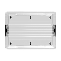 Conteneurs d'emballage en plastique transparent de grande taille, 132 L, design personnalisé, durables, avec couvercle et roues, prix compétitif